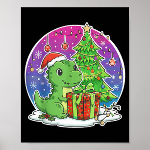Poster Chapéu de Papai Noel de Dinossauro Natal Amante de
