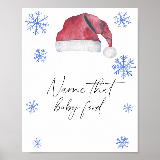 Poster Chapéu de Papai Noel - Nome de bebê que é comida (Frente)