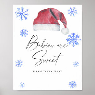 Poster Chapéu de Papai Noel - os bebês são doces