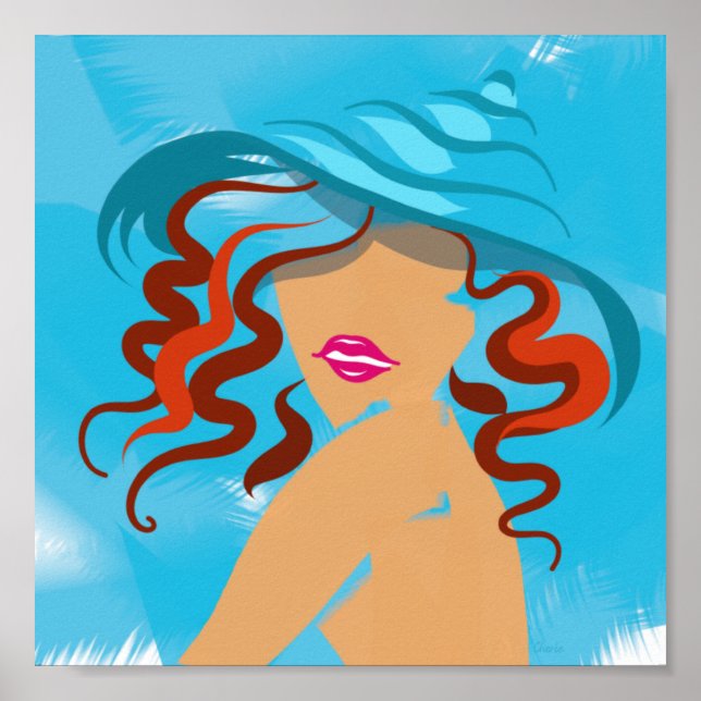 Poster Chapéu de Verão | Batom rosa (Frente)