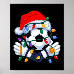 Poster Chapéu Esportivo de Natal de Futebol para Homens e