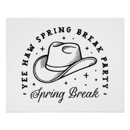 Póster Chapéu estético de cowboy do partido Spring break