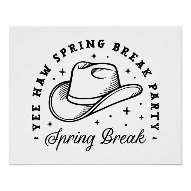 Póster Chapéu estético de cowboy do partido Spring break (Frente)