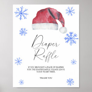 Poster Chapéu Santa de Natal - rifa de fralda