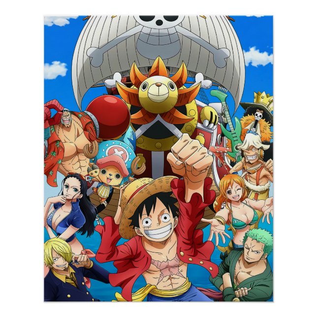 Póster Chapéus de Palha de One Piece (Frente)