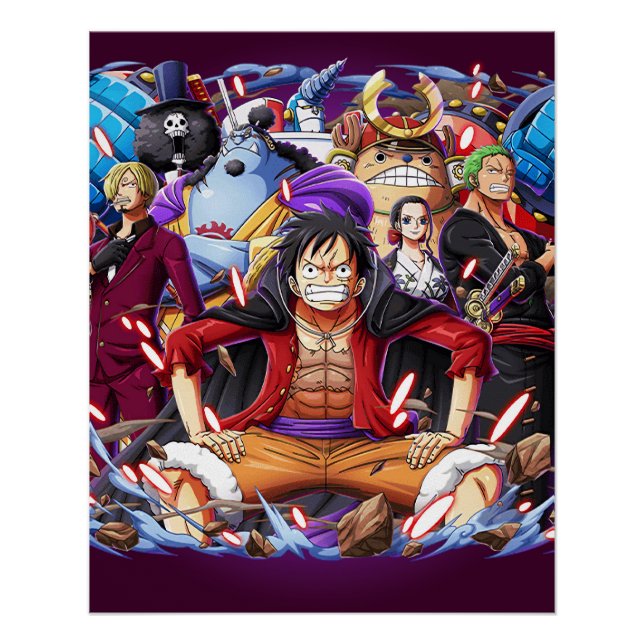 Póster Chapéus de Palha Wano One Piece (Frente)