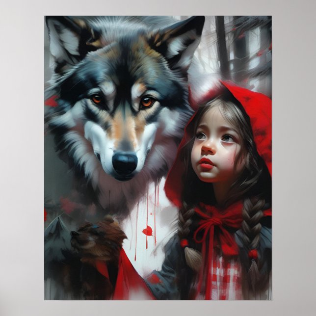 Poster Chapeuzinho Vermelho e Lobo (Frente)