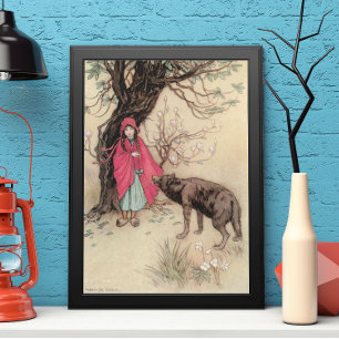 Poster Chapeuzinho Vermelho Vintage por Warwick Goble
