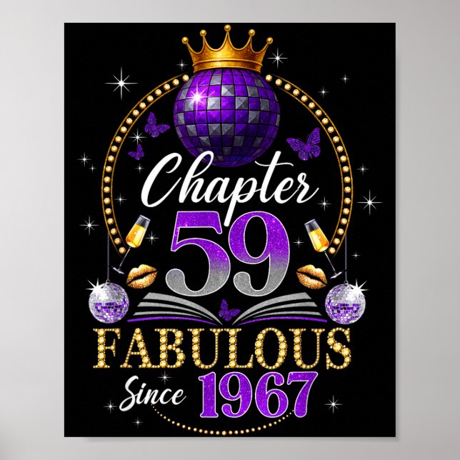 Poster Chapter 59 Since 1967 Purple Disco Ball 59th Birth (Frente)