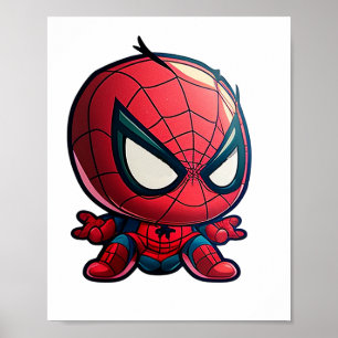Poster chara do estilo cartoon de super-herói do aracníde