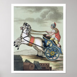Poster Charioteer, de "L'Antica Roma", 1825 (cor