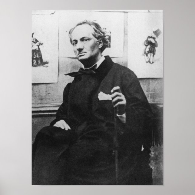 Poster Charles Baudelaire com gravuras, c.1863 (Frente)