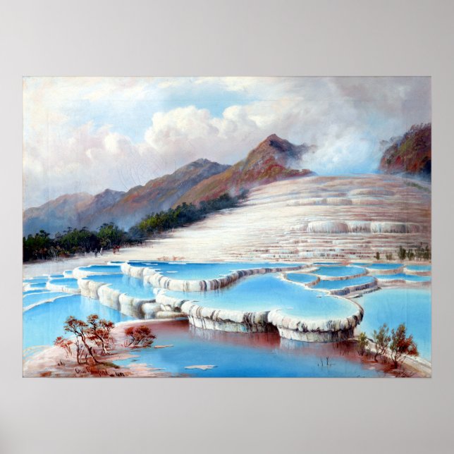 Poster Charles Blomfield White Terraces, Nova Zelândia (Frente)