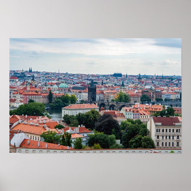 Poster Charles Bridge e Ruas. Igreja Nicolas - Praga (Frente)