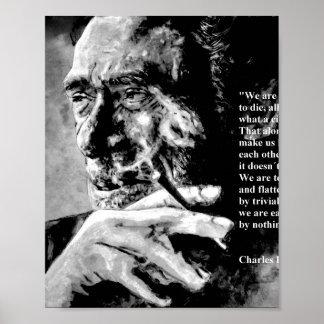 Poster Charles Bukowski - preto - citação