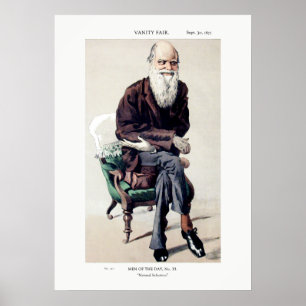 Poster Charles Darwin Vanity Fair Illustration