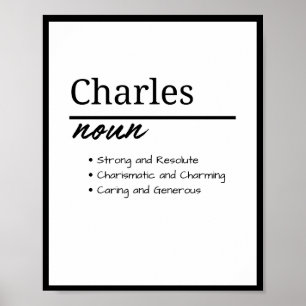 Poster Charles, Definição de Nome Personalizado de Menino