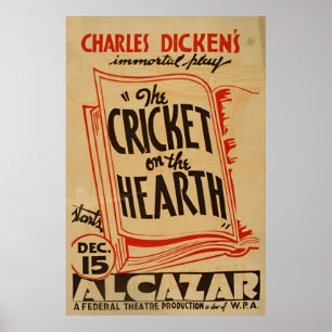 Poster Charles Dickens Cricket Sobre A Vintagem Do Coraçã
