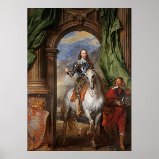 Póster Charles I com M. de Rua Antoine - Anthony van Dyck (Frente)