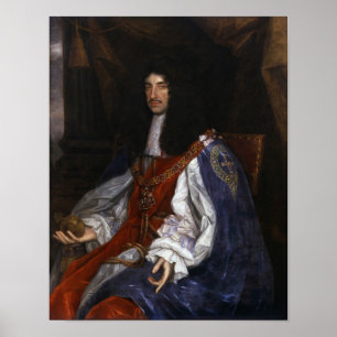 Poster Charles II em Garter Robes - John Michael Wright -