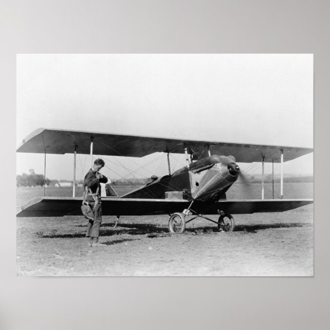 Póster Charles Lindbergh com o Sargento (Frente)