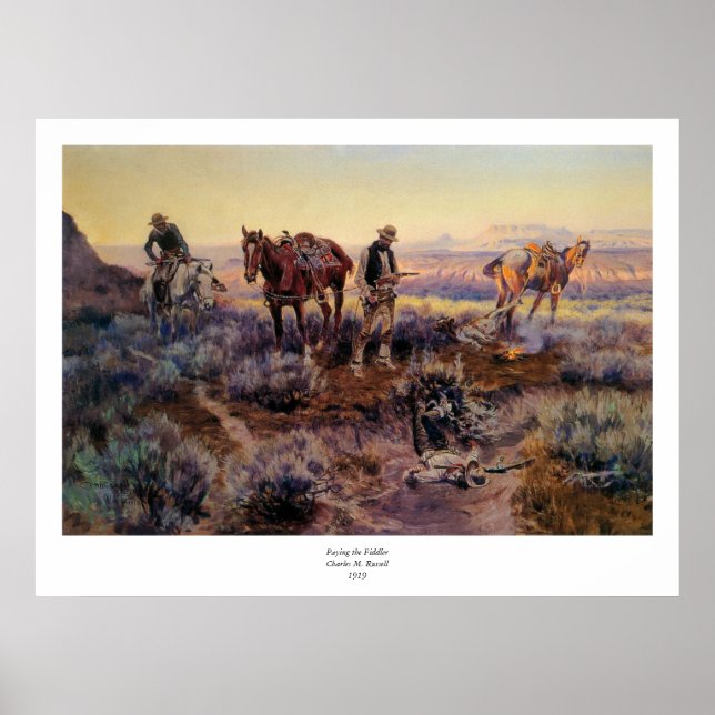 Póster Charles M. Russell's Pagando o Morador (1919) (Frente)