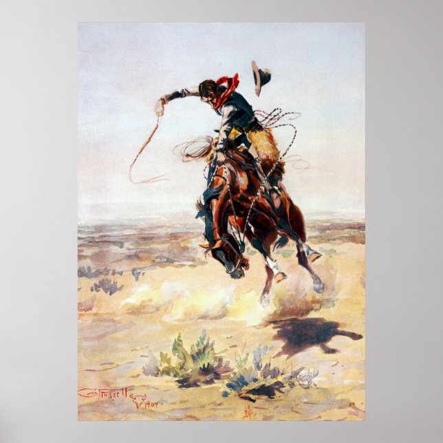 Poster Charles Marion Russell A Bad Hoss (Frente)