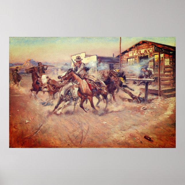 Poster Charles Marion Russell – Fumaça de um .45 (Frente)