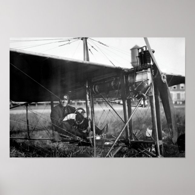 Poster Charles Murphy no Monoavião da Polícia - 1914 (Frente)