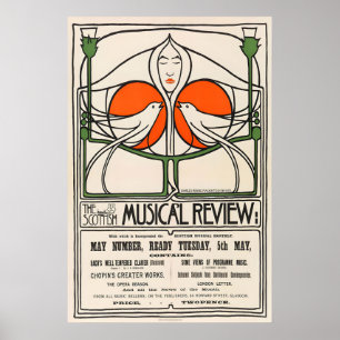 Poster Charles Rennie Mackintosh Art Nouveau Escocês