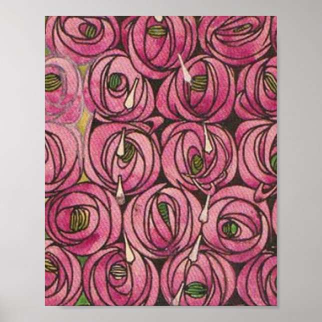 Poster Charles Rennie Mackintosh - Rosas (Frente)