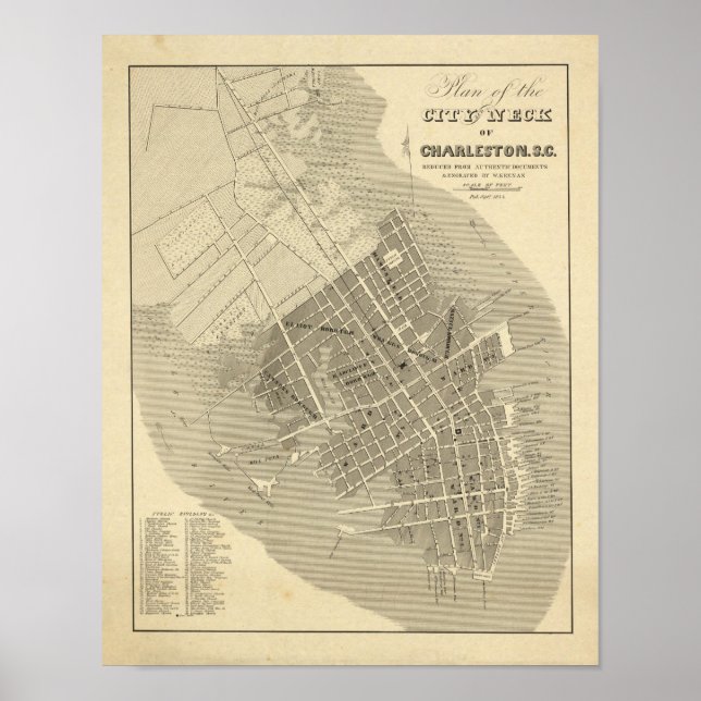 Póster Charleston, Carolina do Sul (Frente)