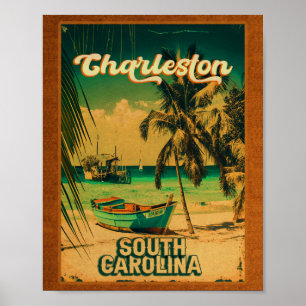 Poster Charleston Carolina do Sul Vintage Retro Souvenir