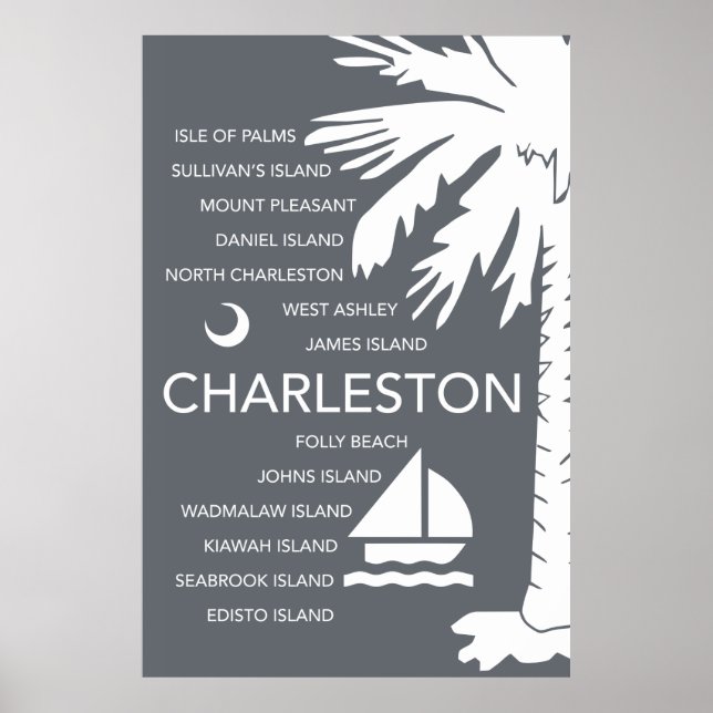 Póster Charleston SC Towers - Carvão (Frente)