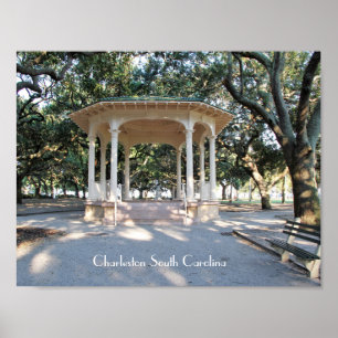Póster Charleston South Carolina, Gazebo, Bateria
