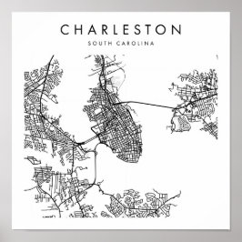 Poster Charleston South Carolina Minimal Modern Street