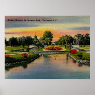 Póster Charleston, South Carolina, vintage