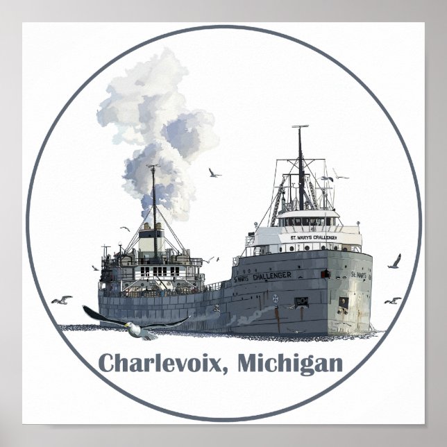 Póster Charlevoix, Michigan (Frente)
