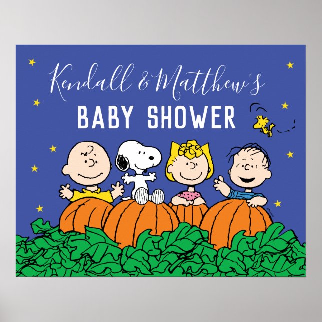 Poster Charlie Brown e Gang Pumpkin Chá de fraldas (Frente)