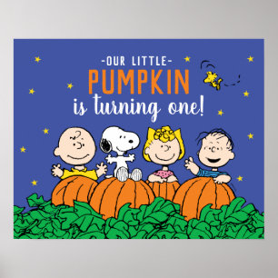 Poster Charlie Brown e Gang Pumpkin primeiro aniversario