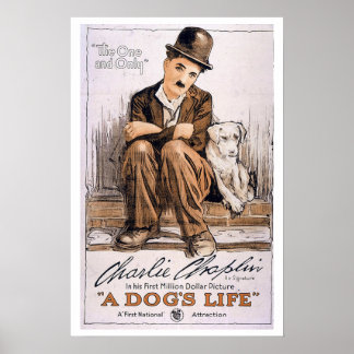 Poster Charlie Chaplin, Cópia da Vintagem Teatral de 1918