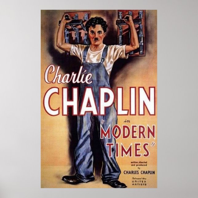 Poster Charlie Chaplin Modern Times Movie (Frente)