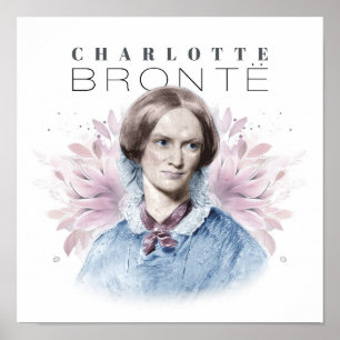Poster Charlotte Bronte Retrato de Richmond com Flores