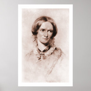 Poster Charlotte Brontë sepia portrait by George Richmond