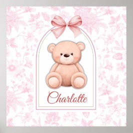 Poster Charlotte | Design de Enfermeiro de Urso Rosa Pers