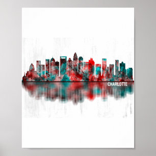 Poster Charlotte North Carolina Skyline