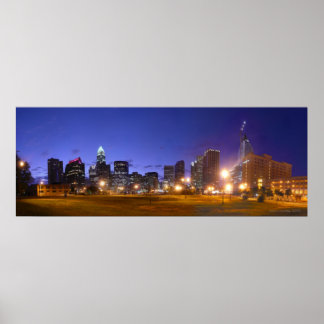 Póster Charlotte Skyline Dawn - cheio em 49,5x18,5