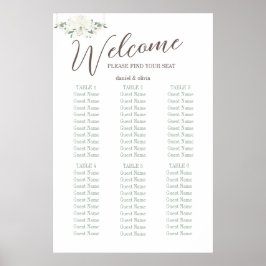 Poster Charm Green Wildflower Seating Charts