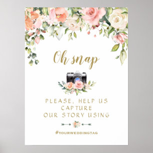 Poster Charm Pink Blush Weding Oh Snap Instagram Sinal