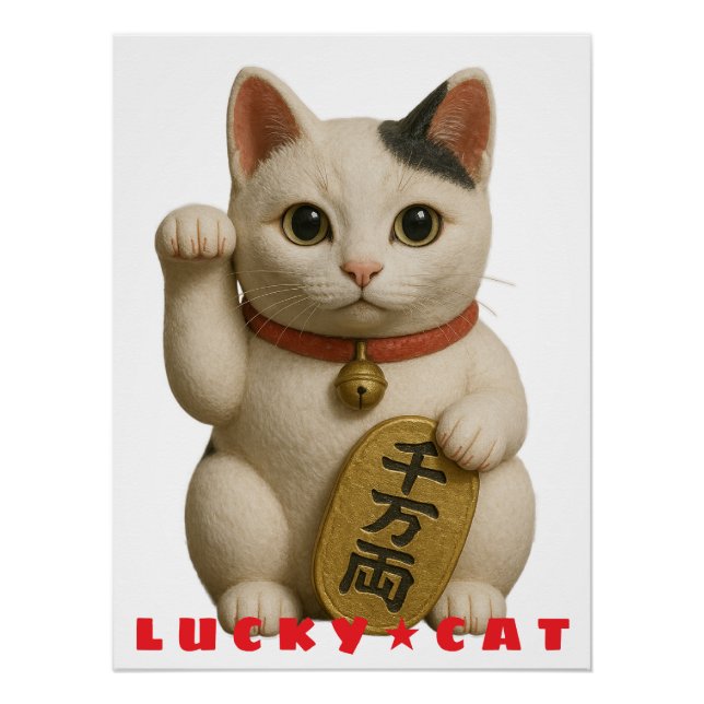 Póster Charme de Gatos Sortudos Japonês (Frente)
